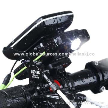 Bicycle headlight with smartphone power supply, SOS function